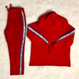 Red “Take Care of Yourself” Matching Tracksuit